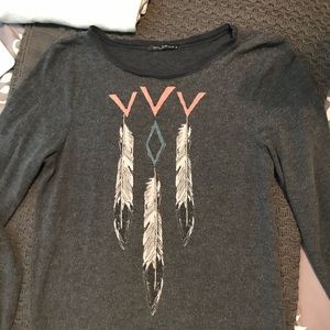 Wildfox grey sweatshirt with feather design.